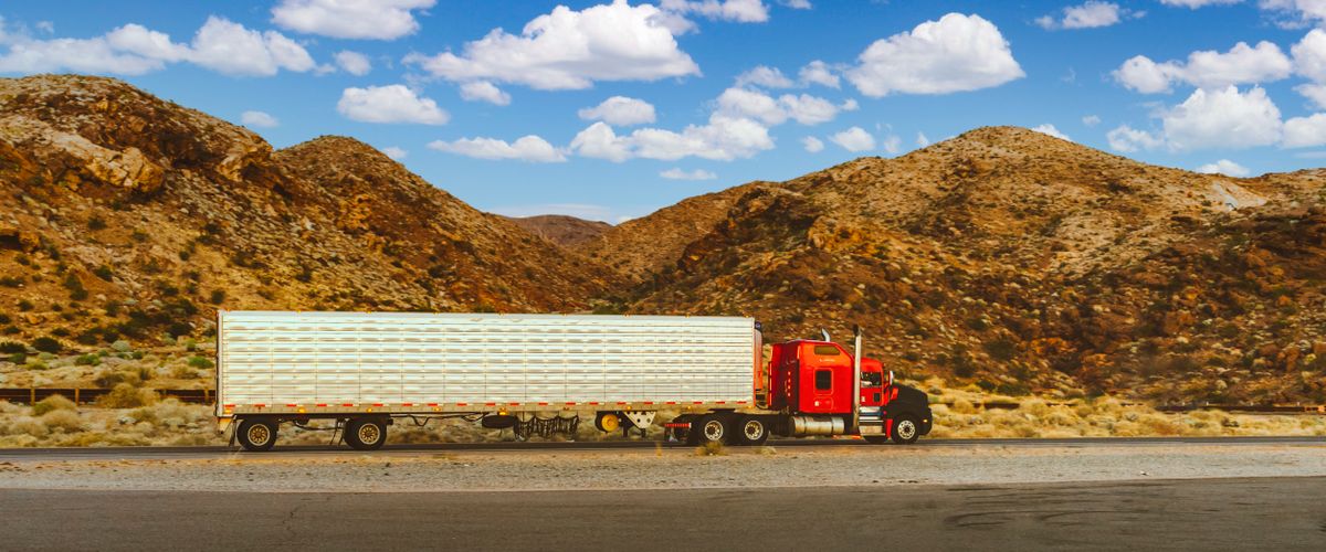 Commercial semi truck on the highway